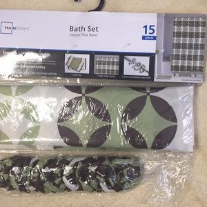 NWT fabric shower curtain.  Retro print!